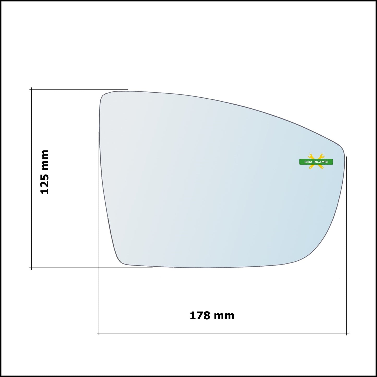 Vetro Specchio Retrovisore Cromato Lato Dx-Passeggero Per Ford C-max II (DXA) dal 2010&gt;