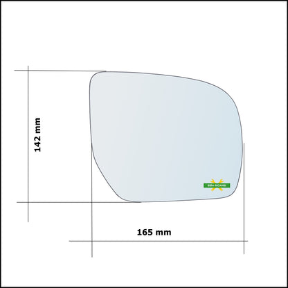 Left Driver Side Wing Mirror Glass For Subaru Impreza (GR, GH, G3) from 2008-2011