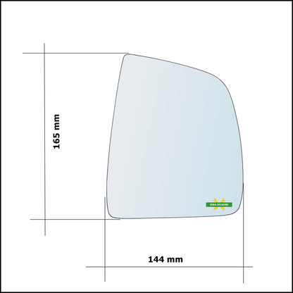 Vetro Specchio Retrovisore Lato Sx-Guidatore Per Opel Combo III (X12) dal 2012&gt;