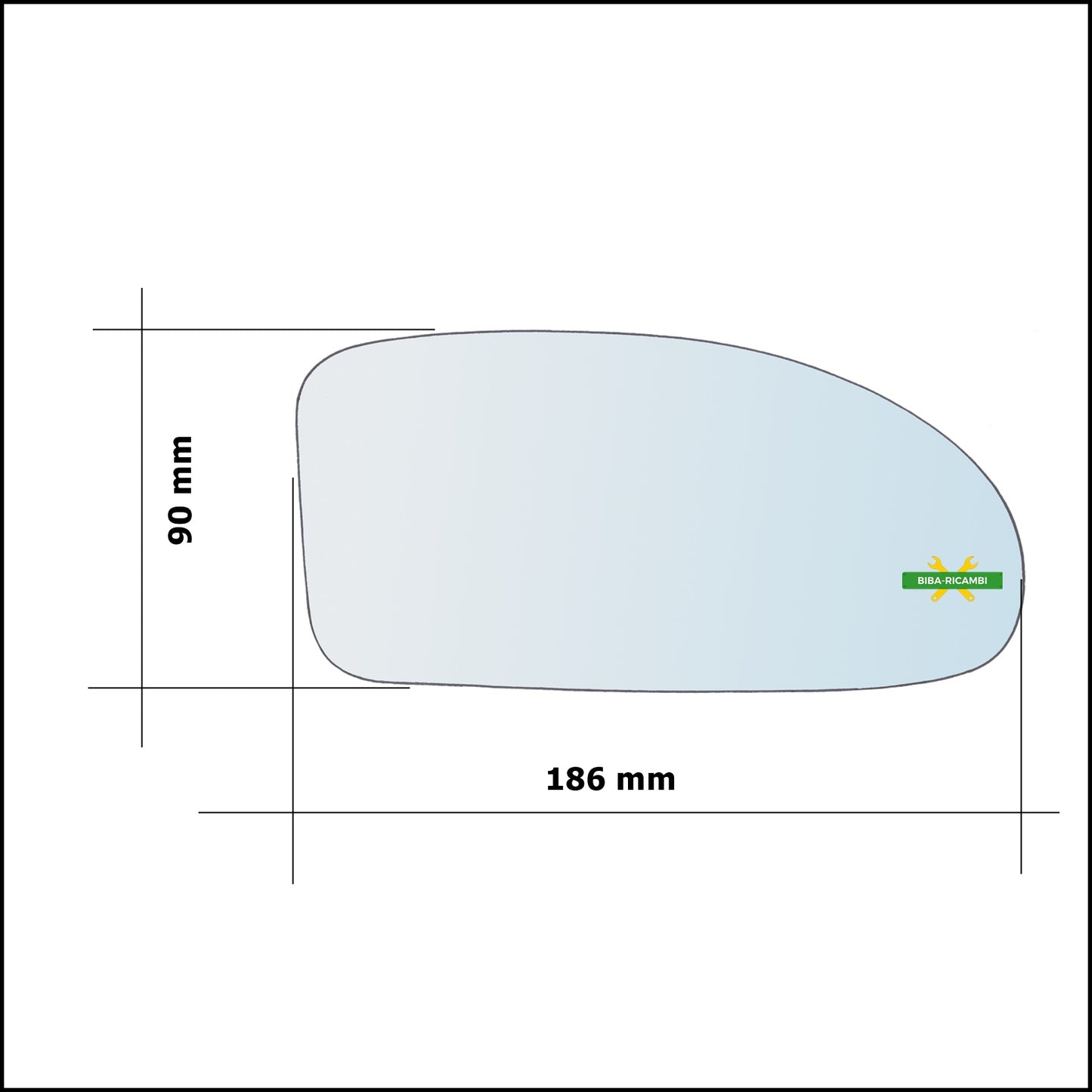 Vetro Specchio Retrovisore Asferico Lato Dx-Passeggero Per Ford Focus I dal 1998-2004