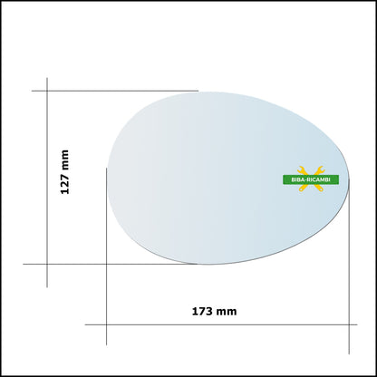 Vetro Specchio Retrovisore Asferico Lato Sx-Guidatore Per Mini Cooper (R59) Roadster dal 2011-2015