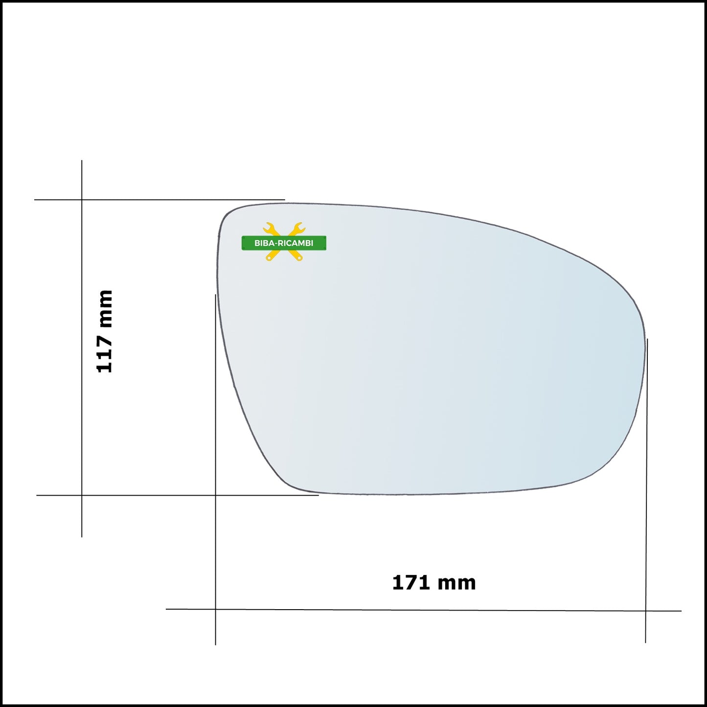 Vetro Specchio Retrovisore Lato Sx-Guidatore Per Hyundai i20 II (GB, IB) dal 2014&gt;