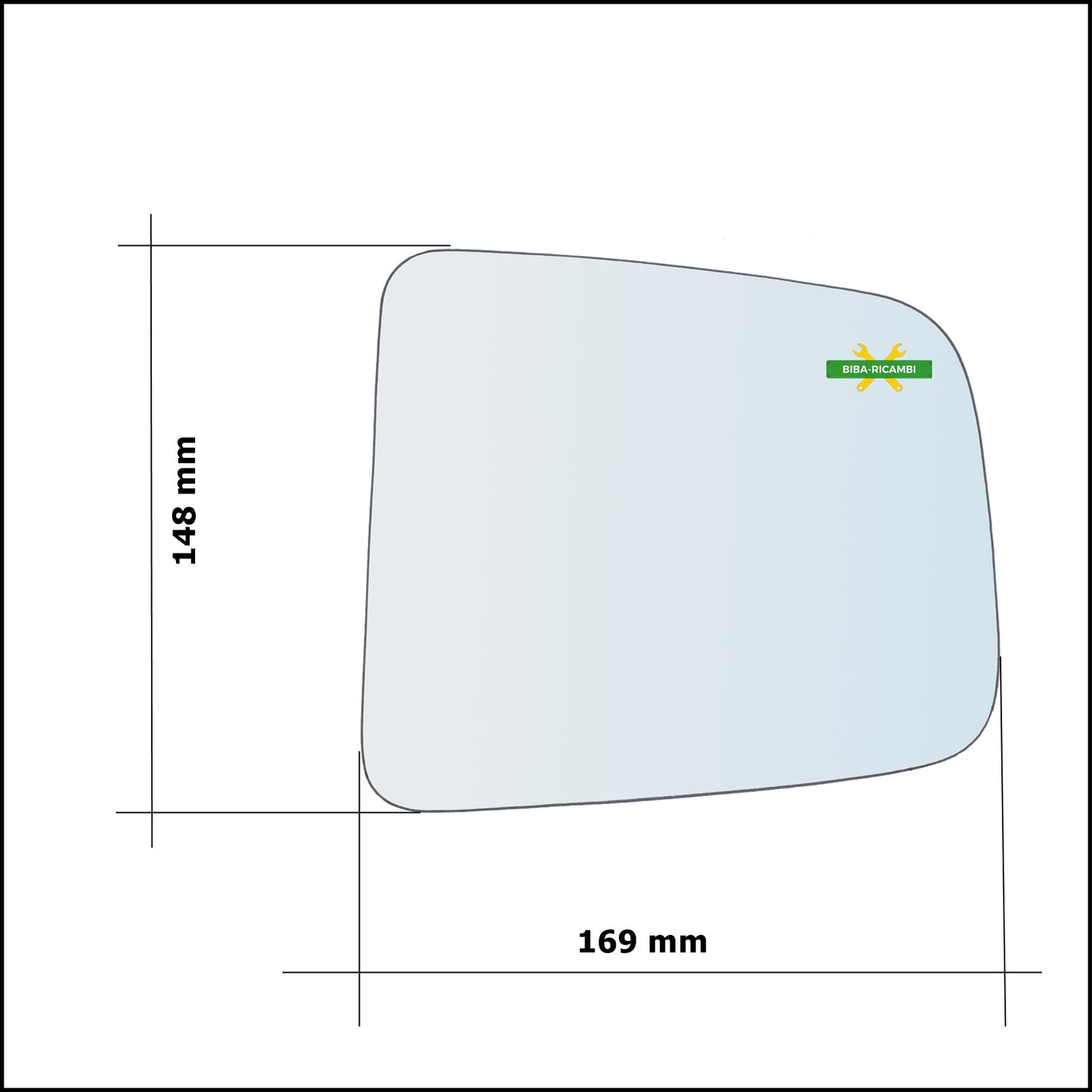 Vetro Specchio Retrovisore Asferico Lato Dx-Passeggero Per Mazda B2500 Pick-Up dal 2000-2007