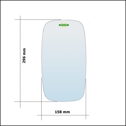 Vetro Specchio Retrovisore ASFERICO Lato Sx-Guidatore art.V485-LS BIBA-RICAMBI