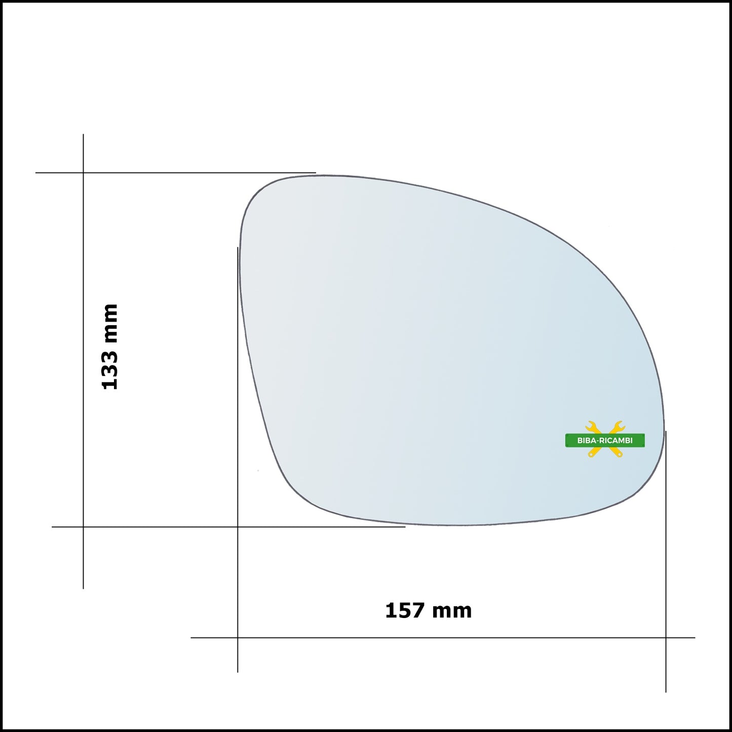 Vetro Specchio Retrovisore Asferico Lato Dx-Passeggero Per Volkswagen Sharan II (7N1) dal 2010&gt;