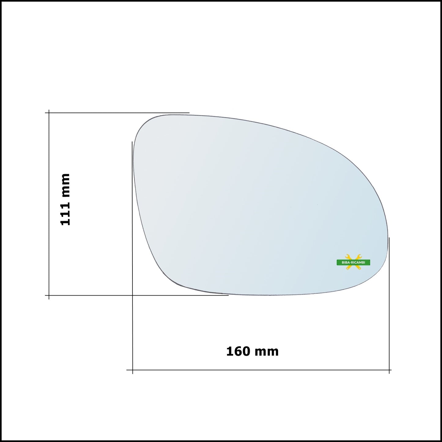 V. Aspherical Thermal Rearview Mirror Plate Right Side - Passenger For Skoda Superb I (3U4) only from 2006-2008