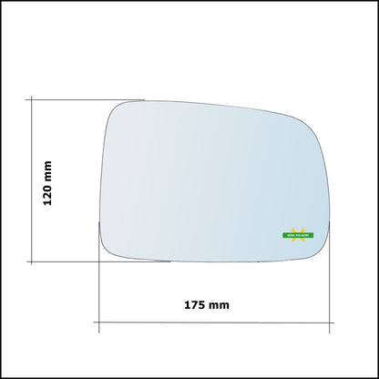 Vetro Specchio Retrovisore Cromato Lato Dx-Passeggero Per Honda CR-V II (RD) dal 2001-2007