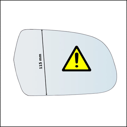 Vetro Specchio Retrovisore Asferico Lato Sx-Guidatore Per Audi A5 (8T) solo dal 2011-2017