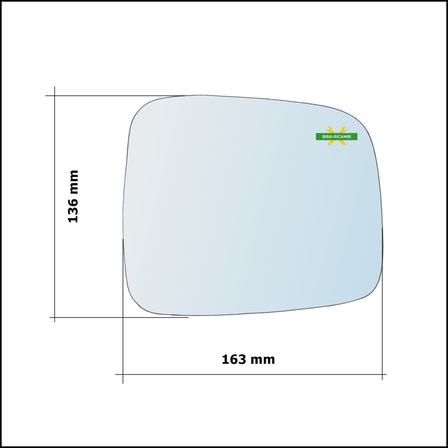 Vetro Specchio Retrovisore Asferico Lato Dx-Passeggero Per Jeep Cherokee III (KJ) dal 2001-2008