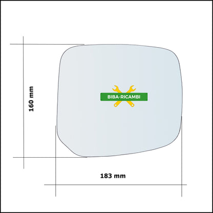 Vetro Specchio Retrovisore Lato Dx-Passeggero Per Mitsubishi L200 I (K7_T) solo dal 1999-2006