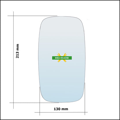 Vetro Specchio Retrovisore Lato Dx-Passeggero Per Fiat Doblo I (223) dal 2000-2009