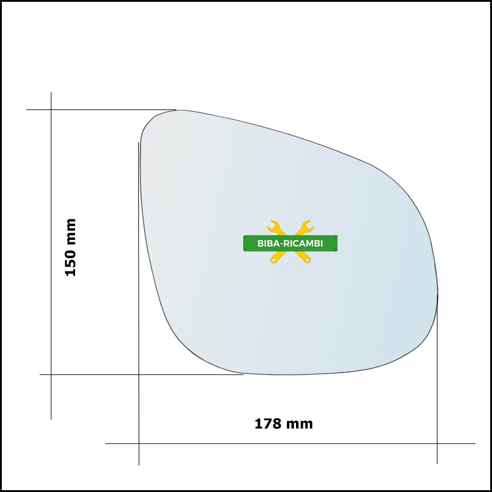 Piastra Specchio Retrovisore Termica Lato Dx-Passeggero Per Mercedes Citan Combi (415) dal 2012> BIBA-RICAMBI