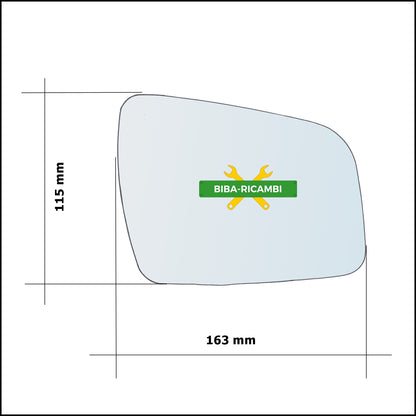 Vetro Specchio Retrovisore Lato Dx-Passeggero Per Opel Zafira B (A05) solo dal 2008-2015