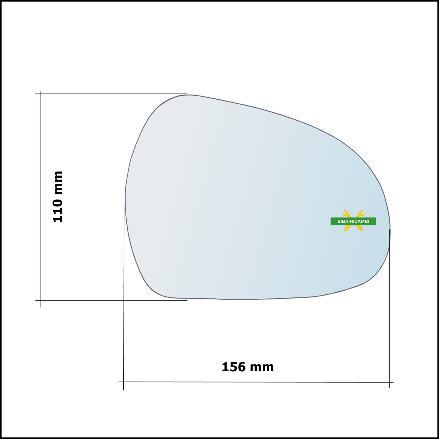 Vetro Specchio Retrovisore Asferico Lato Dx-Passeggero Per Peugeot 308 dal 2007&gt;