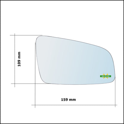 Heated Mirror Plate Left Driver Side For Opel Zafira B only from 2005-2008