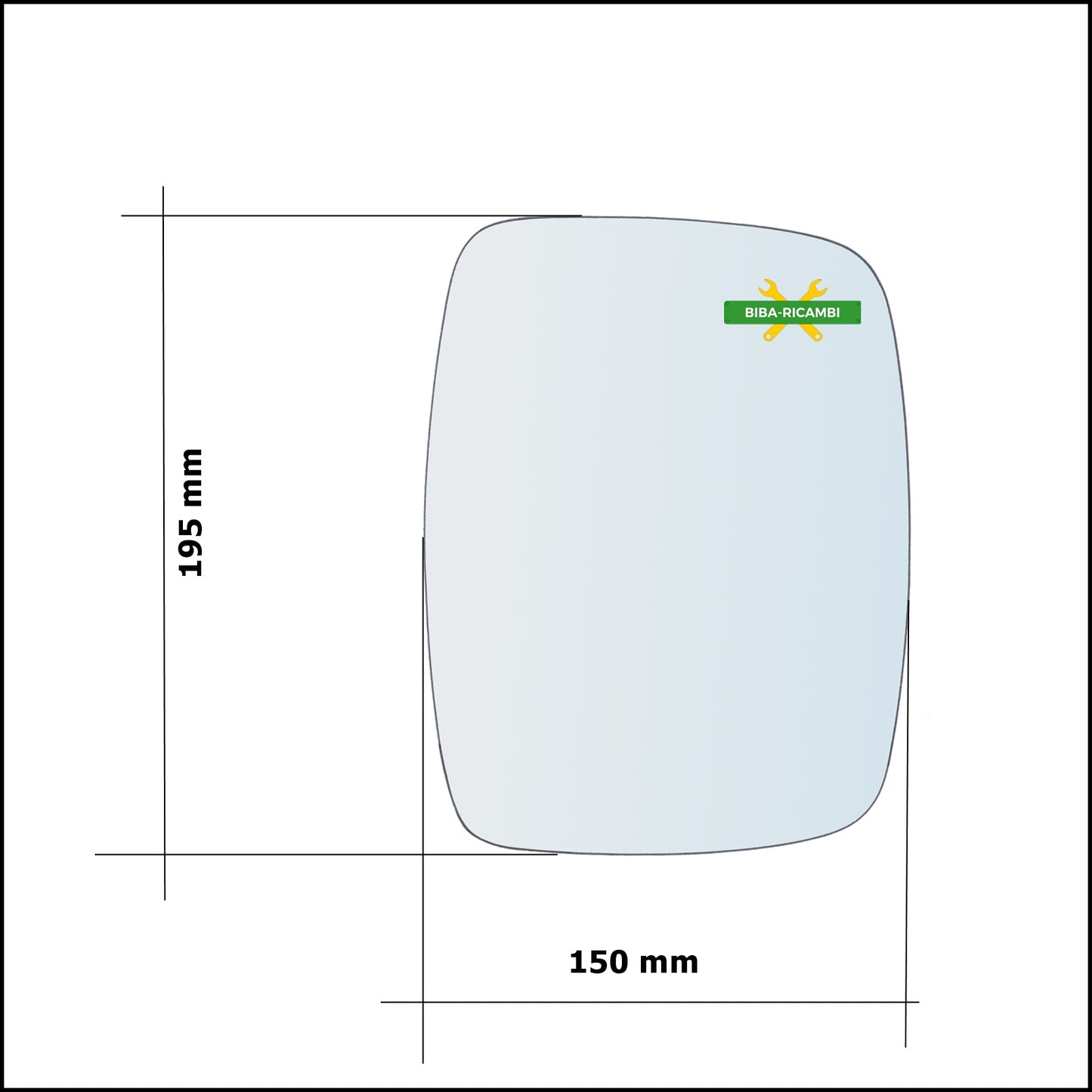 Vetro Specchio Retrovisore Asferico Lato Sx-Guidatore Per Mercedes Vito I (W638) dal 1996-2003