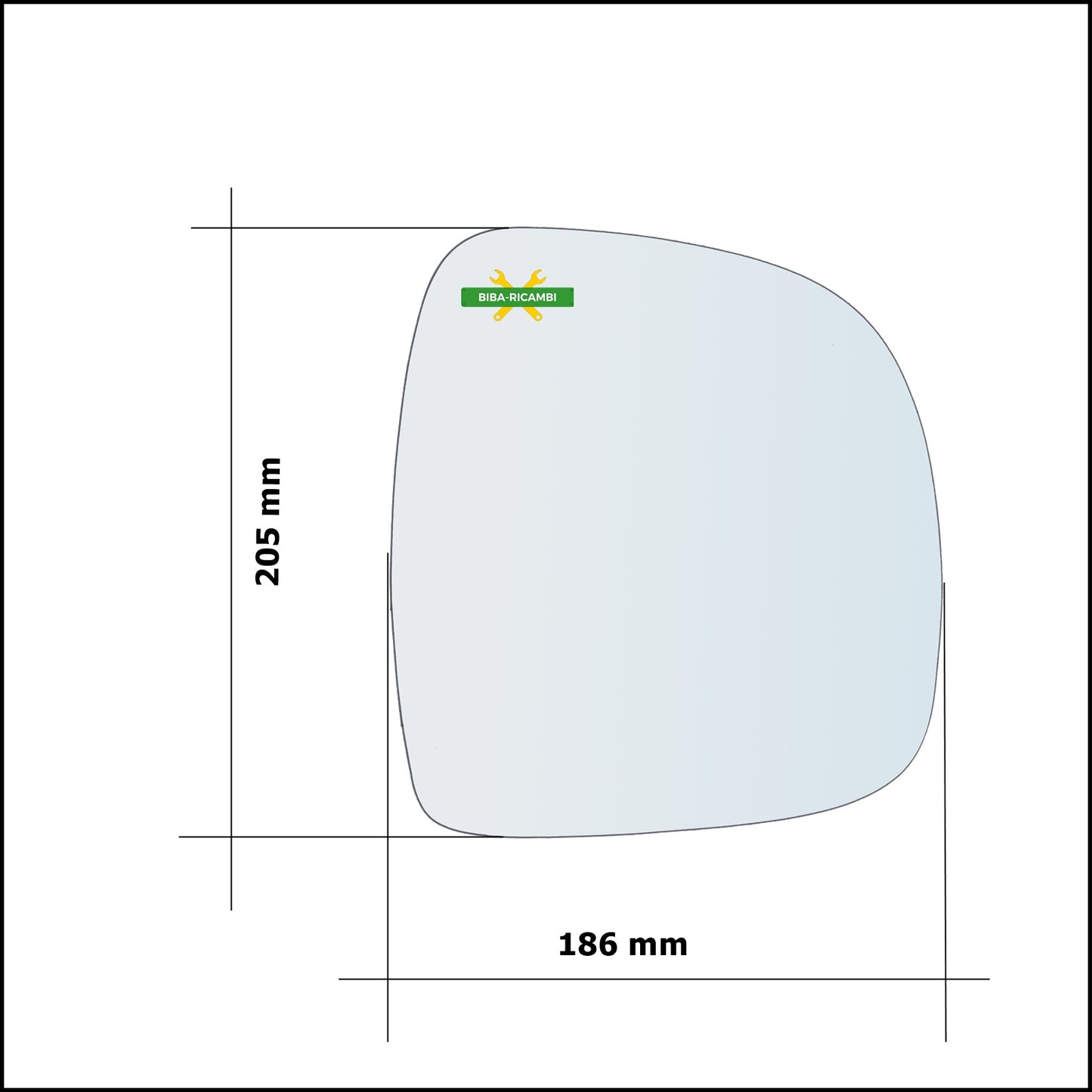 Vetro Specchio Retrovisore Asferico Lato Dx-Passeggero Per Mercedes Vito II (W639) dal 2003&gt;