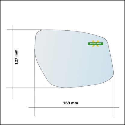 Piastra Retrovisore Termica Lato Sx-Guidatore Per Nissan Pulsar III (C13) dal 2012&gt;