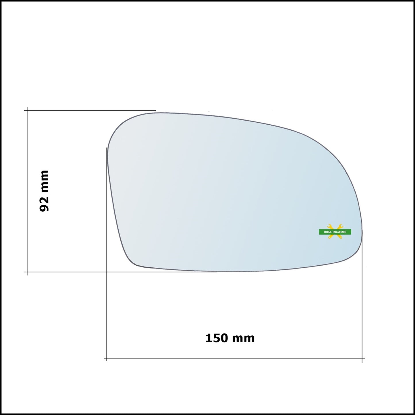 Vetro Specchio Retrovisore Cromato Lato Dx-Passeggero Per Citroen Saxo (S0) dal 1996-2004