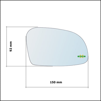 Vetro Specchio Retrovisore Cromato Lato Dx-Passeggero Per Citroen Saxo (S0) dal 1996-2004