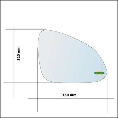 Piastra Retrovisore Termica Lato Sx-Guidatore Per Opel Insignia A (G09) dal 2008-2017