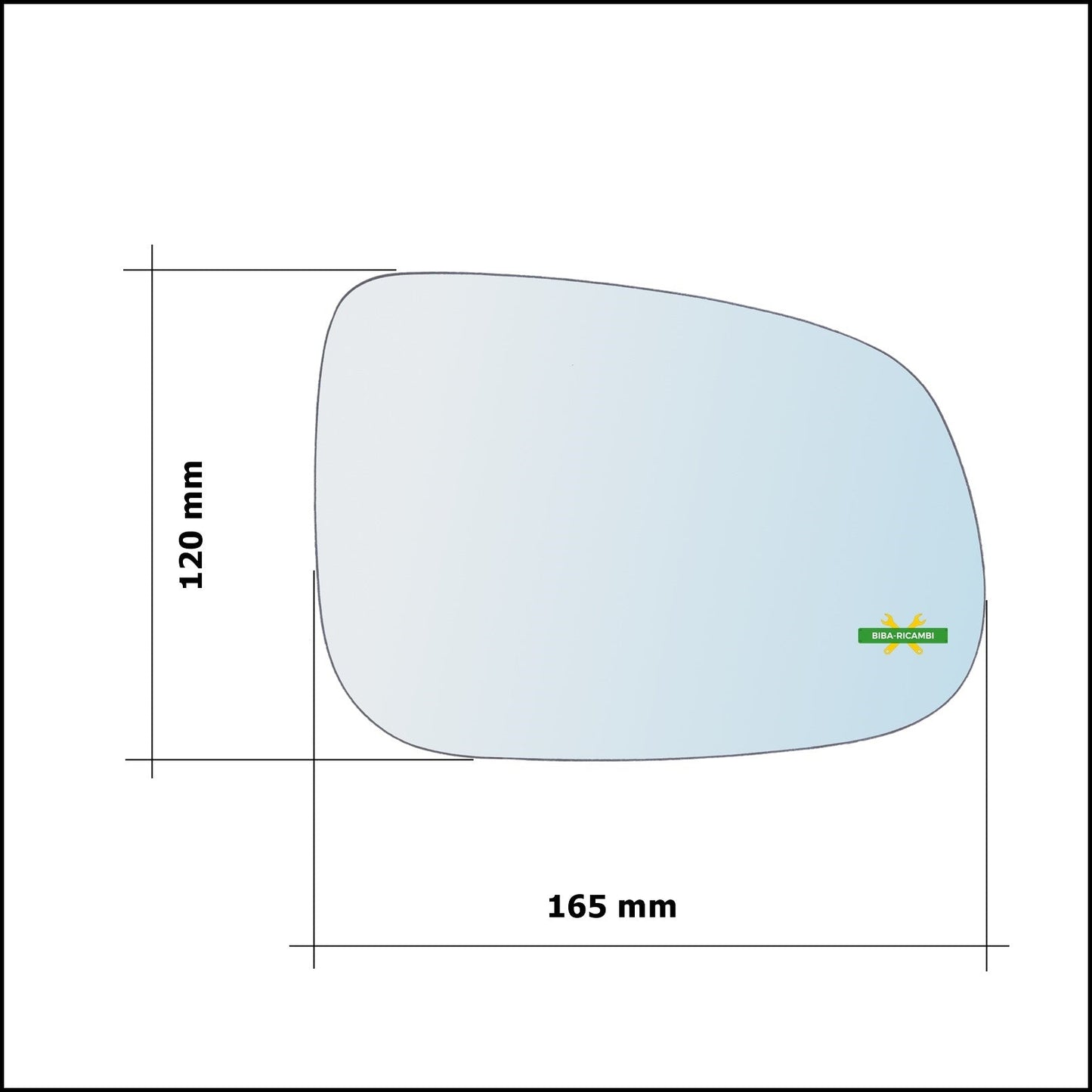 Piastra Retrovisore Termica Asferica Lato Dx-Passeggero Per Per Jaguar XJ (X351) dal 2009> BIBA-RICAMBI