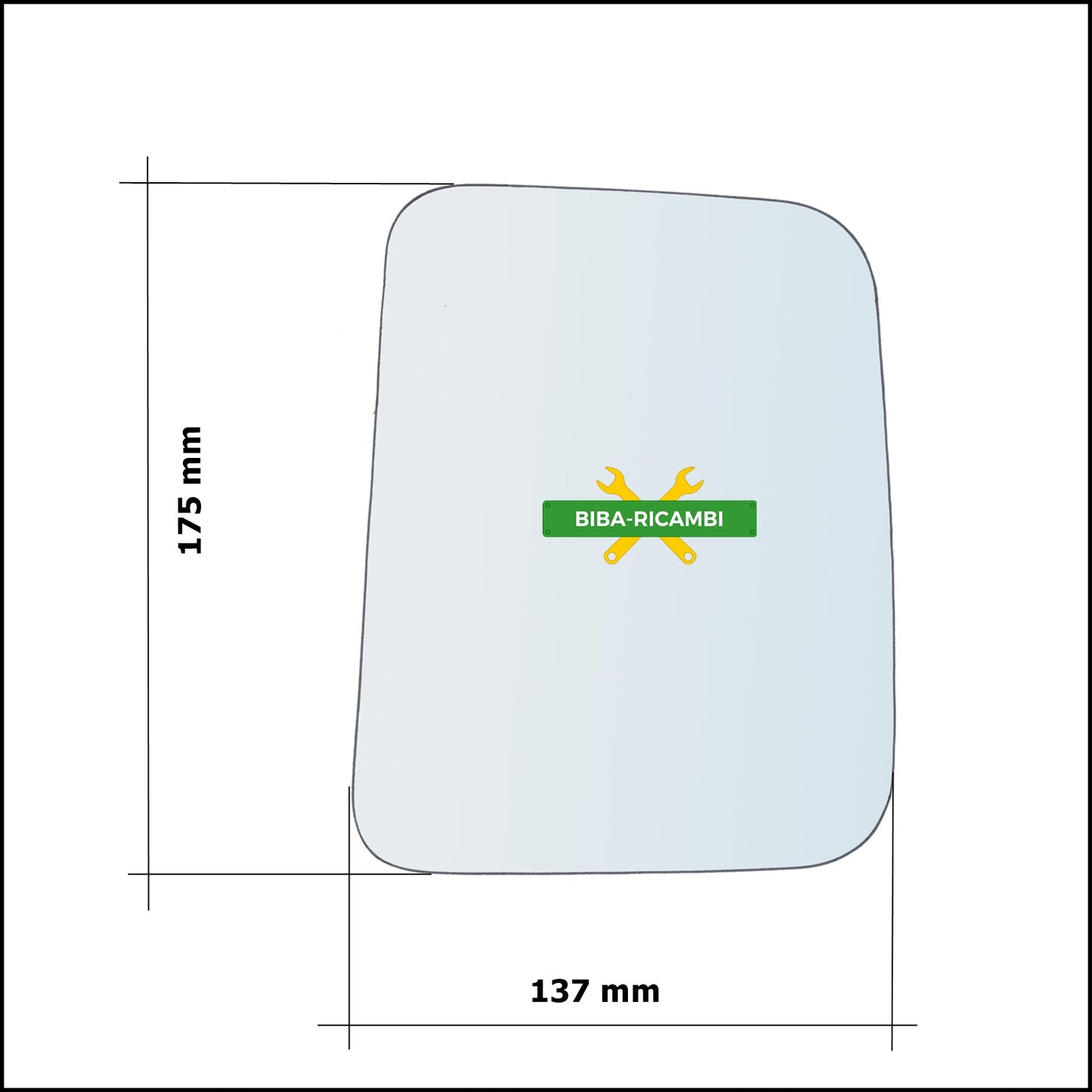 Vetro Specchio Retrovisore Lato Sx-Guidatore Per Fiat Fiorino I (147) solo dal 1998-2007