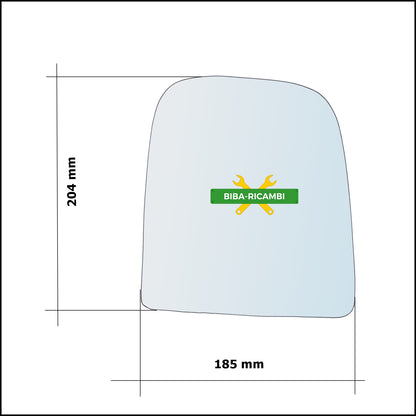 Vetro Specchio Retrovisore Superiore Lato Sx-Guidatore Per Iveco Daily IV dal 2006-2012