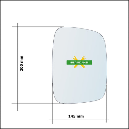 Vetro Specchio Retrovisore Lato Dx-Passeggero Per Volkswagen Transporter T5 solo dal 2003-2008