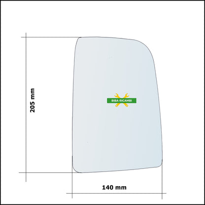 Vetro Specchio Retrovisore Lato Dx-Passeggero Per Volkswagen Crafter I (2E) dal 2006&gt;
