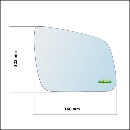 Vetro Specchio Retrovisore Asferico Lato Dx-Passeggero Per Mercedes Benz Classe C (W204,S204) solo dal 2007-2011