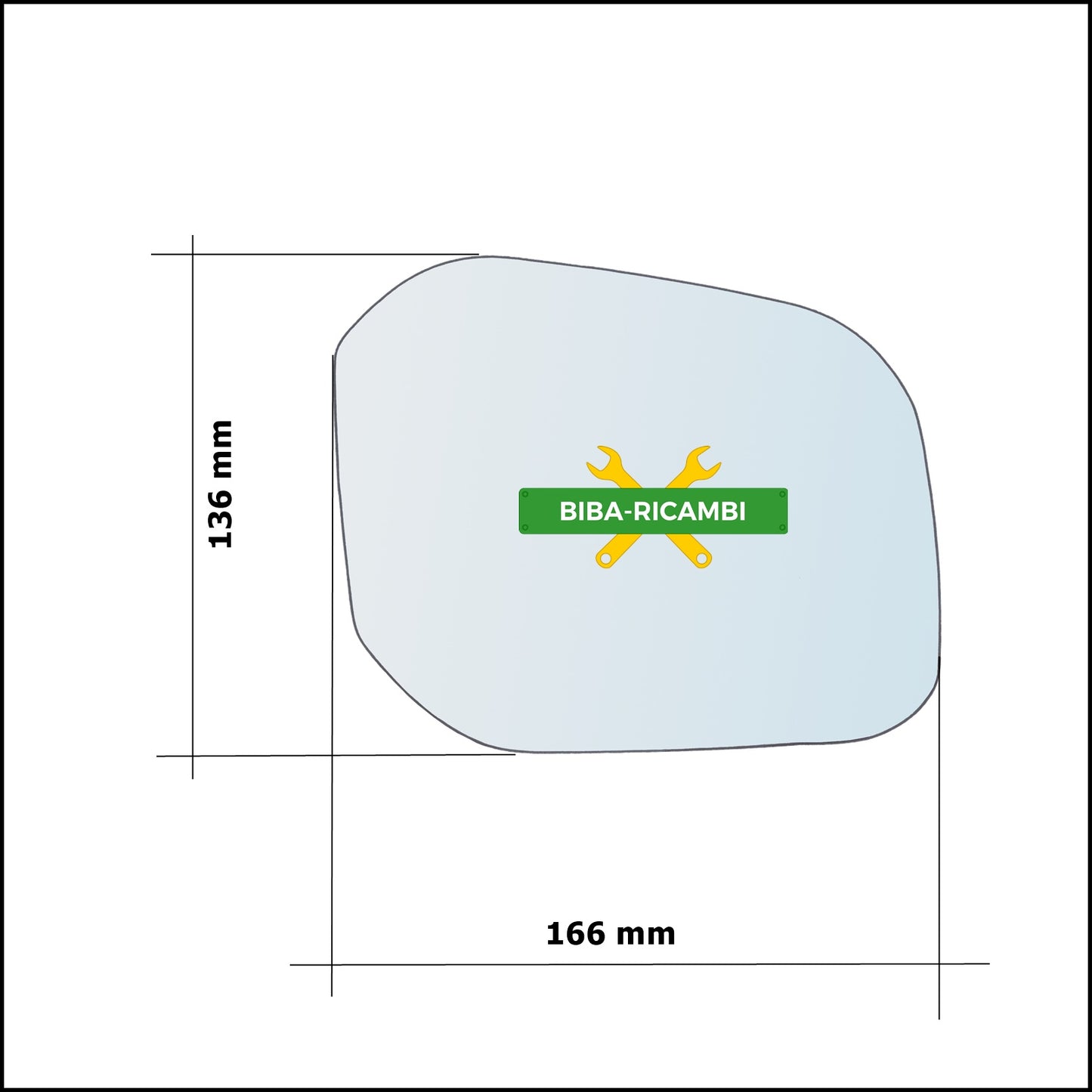 Piastra Retrovisore Termica Asferica Lato Dx-Passeggero Per Volkswagen Caddy IV (SA) dal 2015&gt;