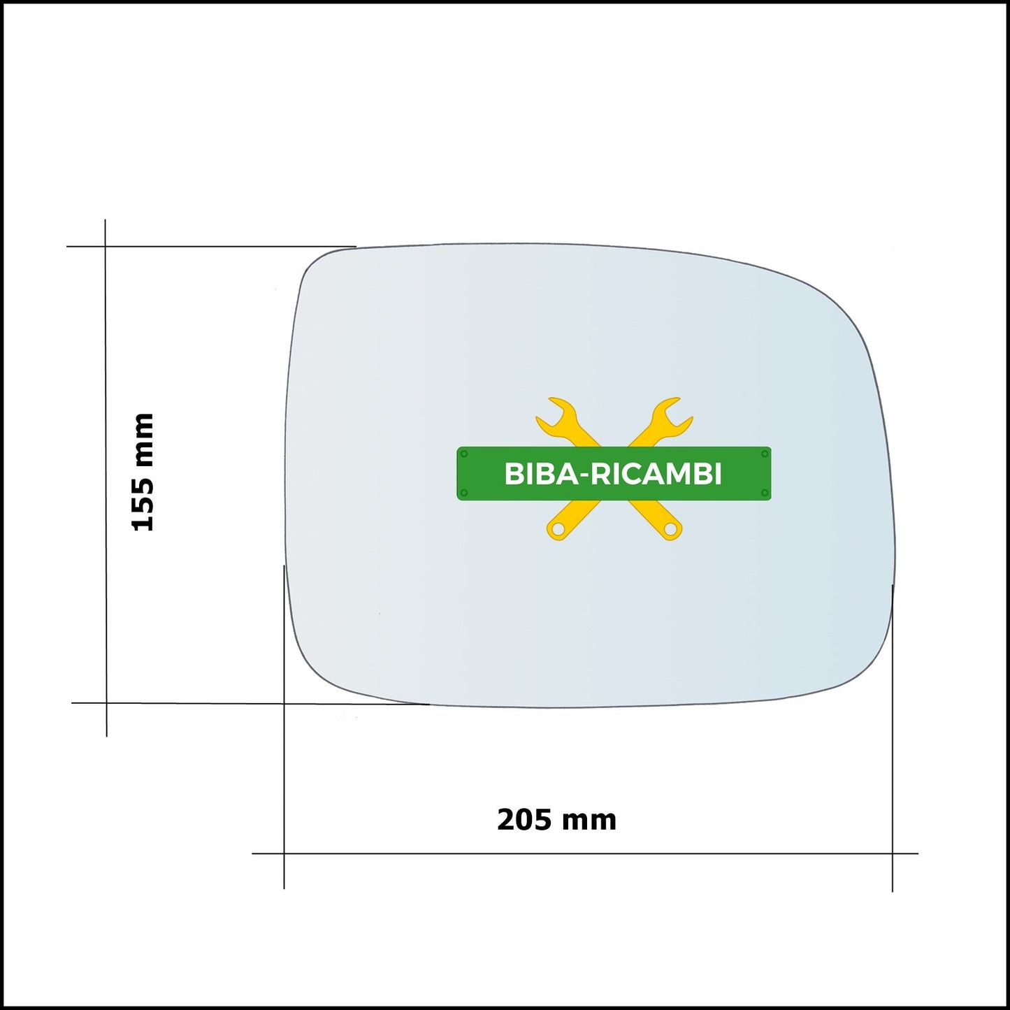 Vetro Specchio Retrovisore Asferico Lato Dx Compatibile Per Isuzu Rodeo dal 2002-2008 BIBA-RICAMBI