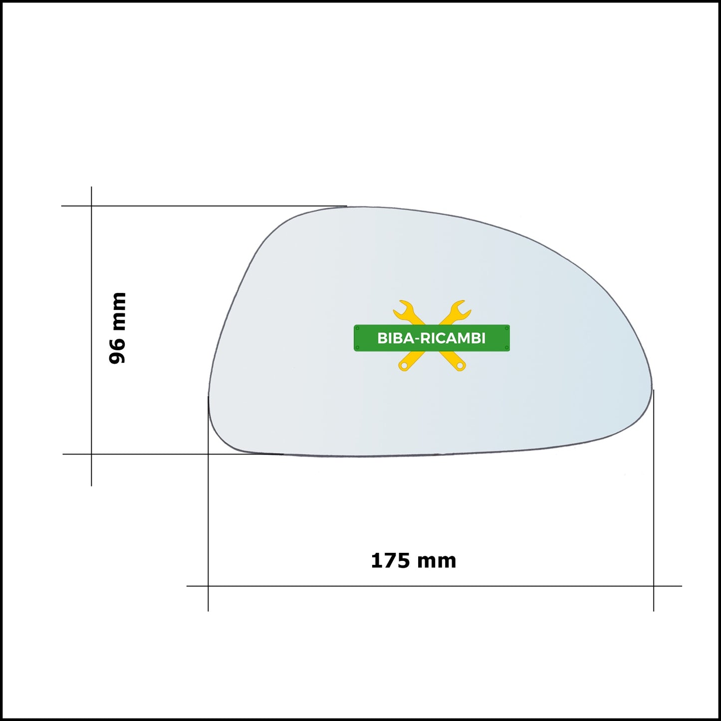 Vetro Specchio Retrovisore Lato Dx-Passeggero Per Suzuki Alto (FF) dal 2004-2009