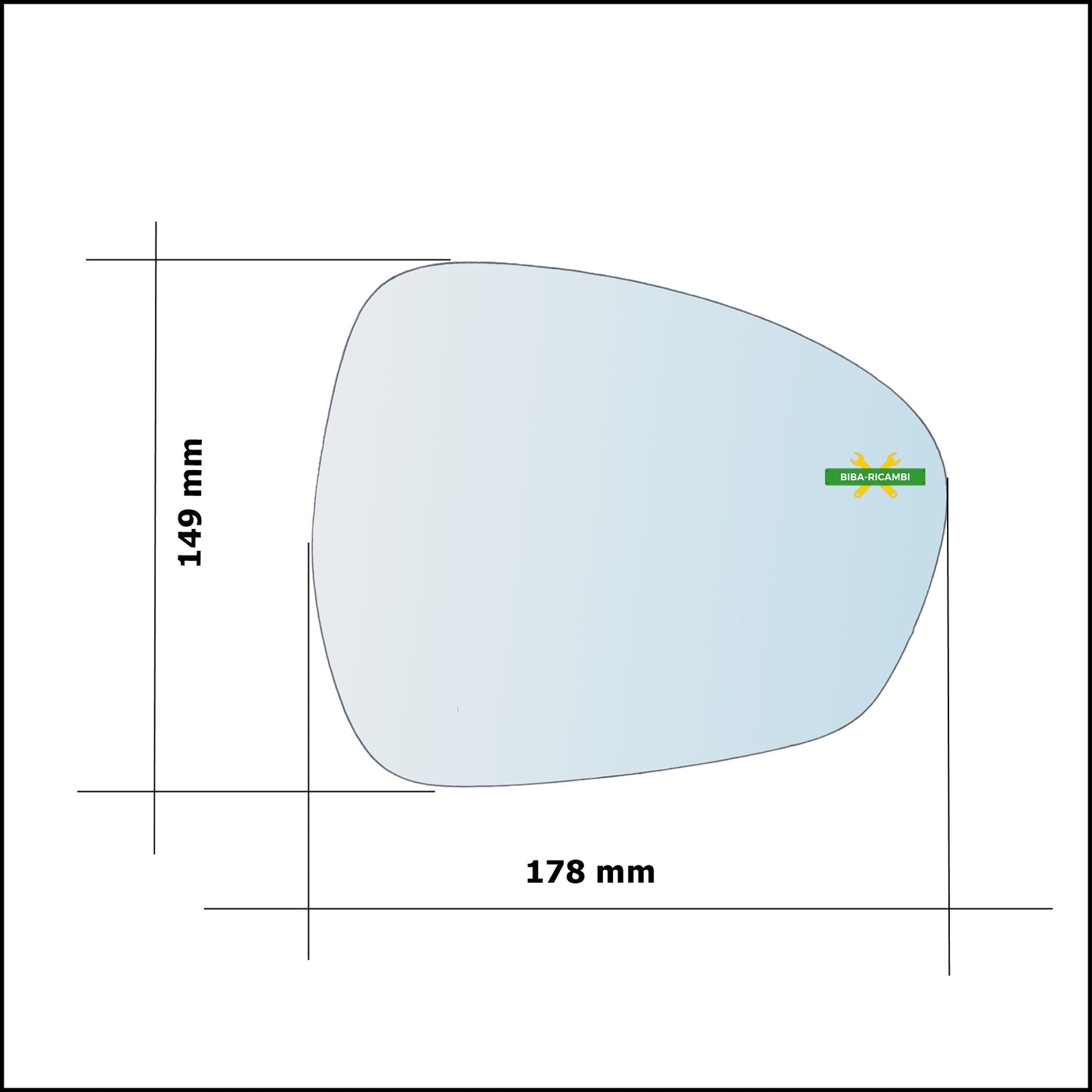 Piastra Specchio Retrovisore Con Blind Spot Lato Passeggero Per Alfa Romeo Stelvio (949) dal 2016>