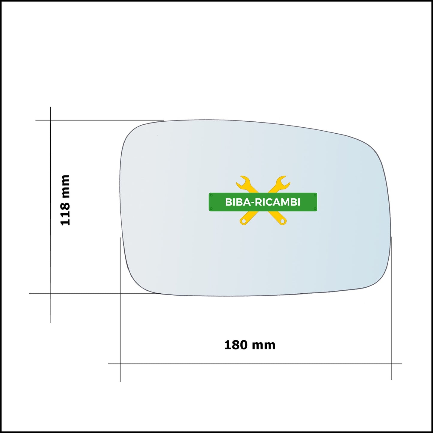 Vetro Specchio Retrovisore Lato Dx-Passeggero Per Kia Sorento I (JC) dal 2002-2009