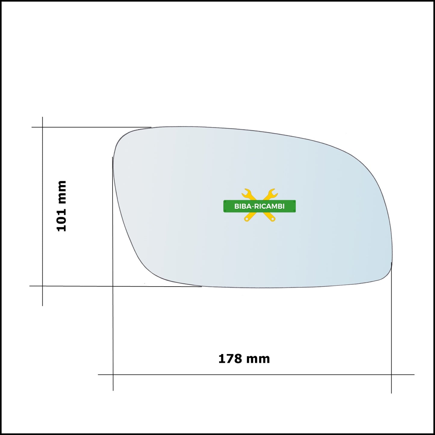 Vetro Specchio Retrovisore Lato Dx-Passeggero Per Volkswagen Touran 2003-2010