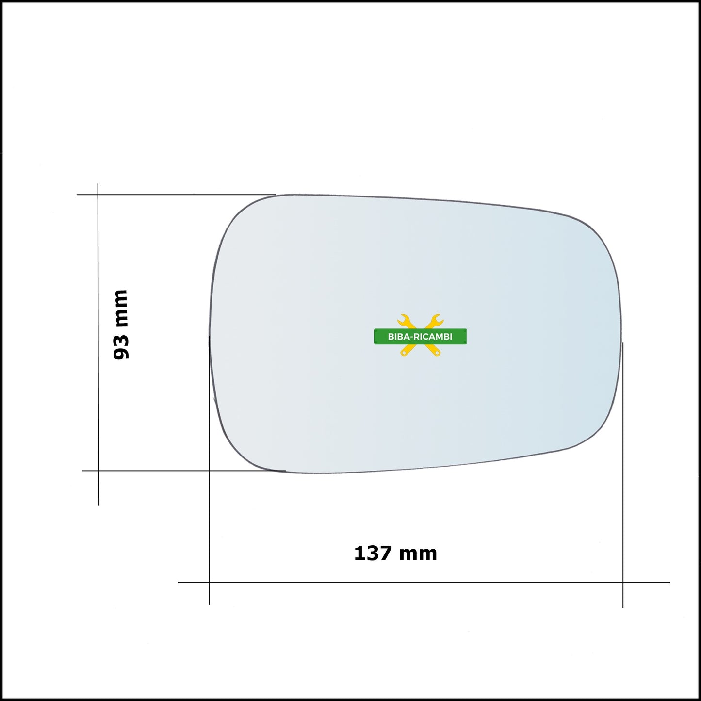 Vetro Specchio Retrovisore Asferico Lato Sx-Guidatore Per Ford Fusion (JU) solo dal 2002-2005