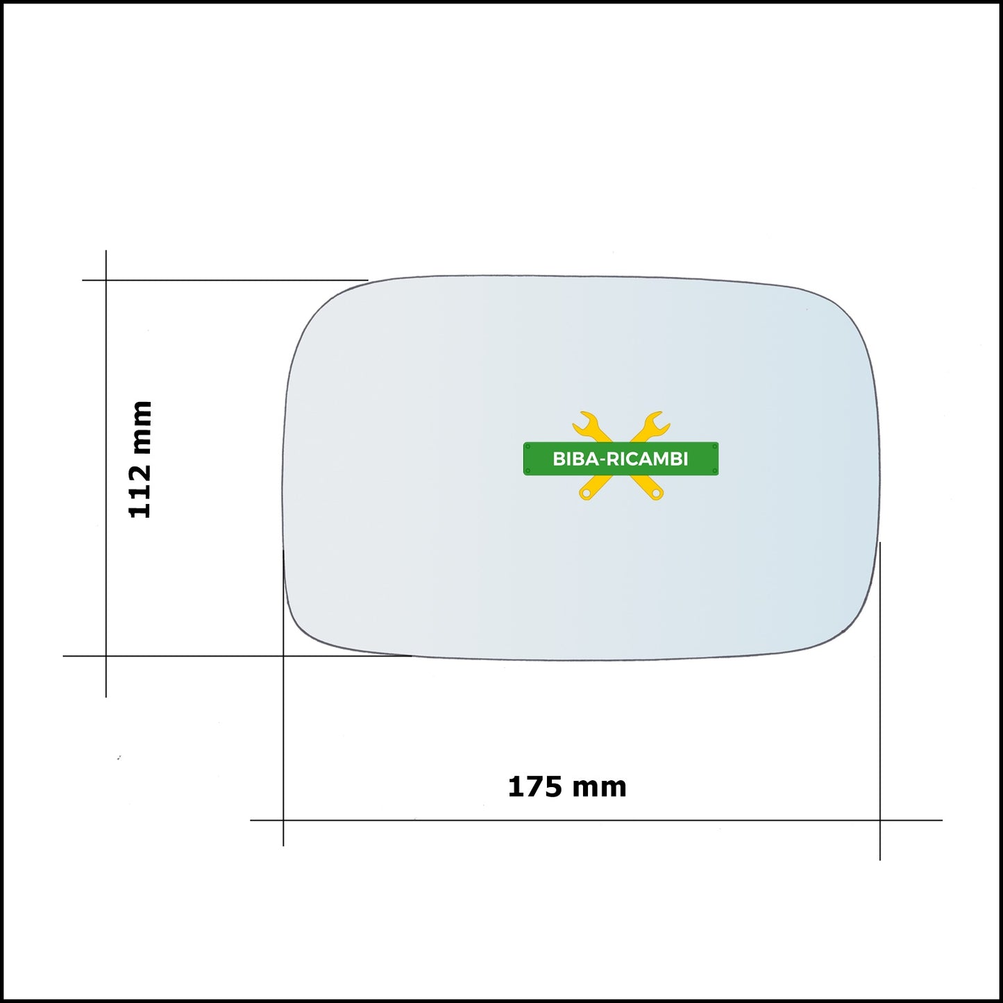 Vetro Specchio Retrovisore Asferico Lato Dx-Passeggero Per Ford Fiesta II (FBD) dal 1983-1989