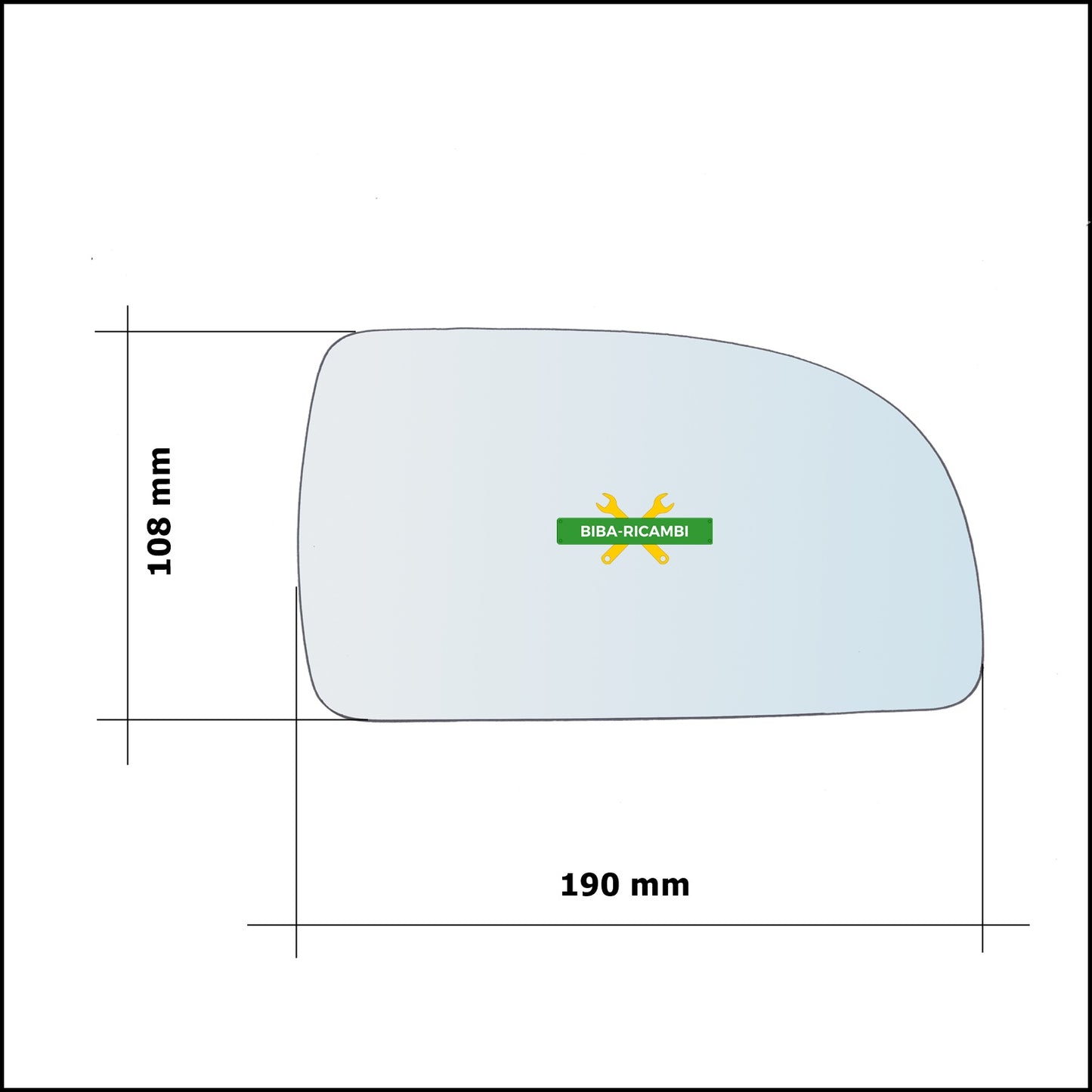 Vetro Specchio Retrovisore Asferico Lato Sx-Guidatore Per Kia Carens II (FJ) dal 2002-2006