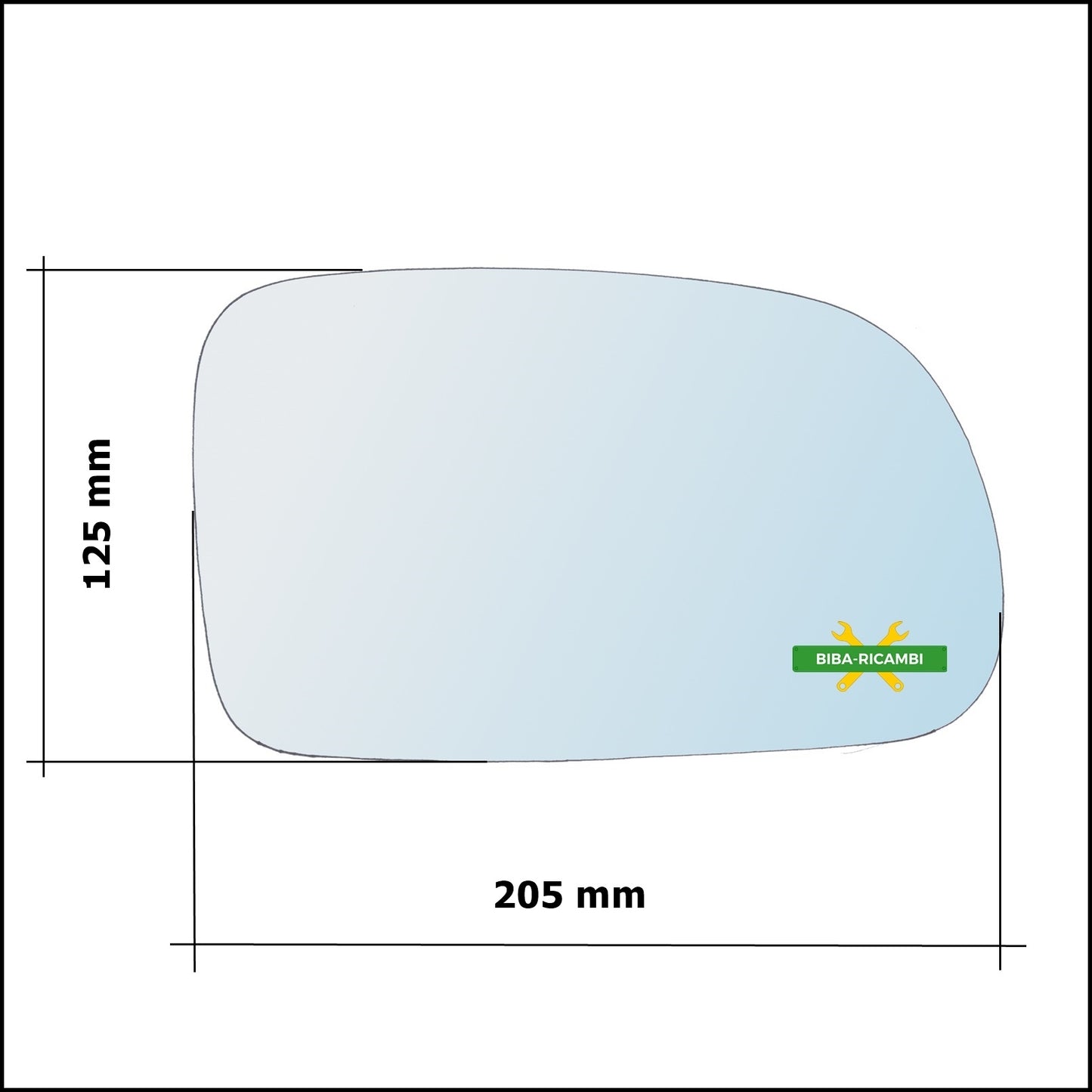 Vetro Specchio Retrovisore Asferico Lato Dx-Passeggero Per Ssangyong Actyon I dal 2005&gt;