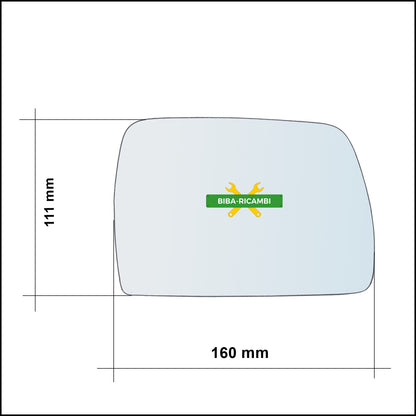 Vetro Specchio Retrovisore Lato Sx-Guidatore Per Bmw X3 I (E83) dal 2003-2011