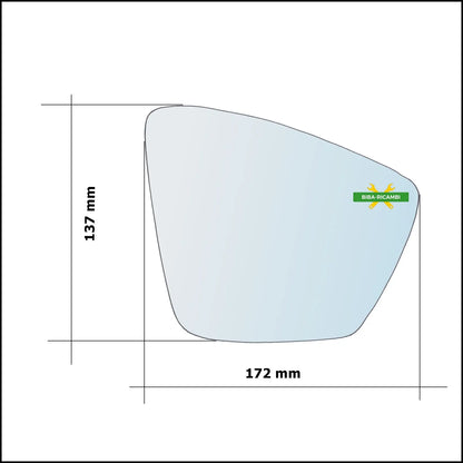 Piastra Retrovisore Termica Lato Dx-Passeggero Per Skoda Kodiaq (NS7) dal 2016&gt; BIBA-RICAMBI