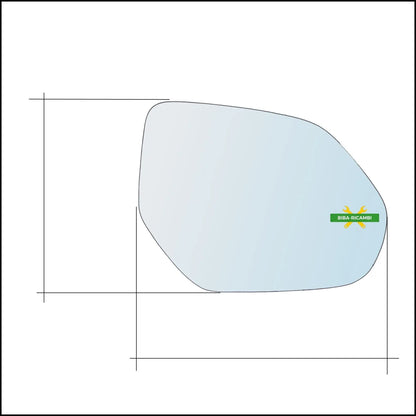Piastra Retrovisore Termica Lato Sx-Guidatore Per Audi Q8 I (4MN) dal 2018&gt; BIBA-RICAMBI