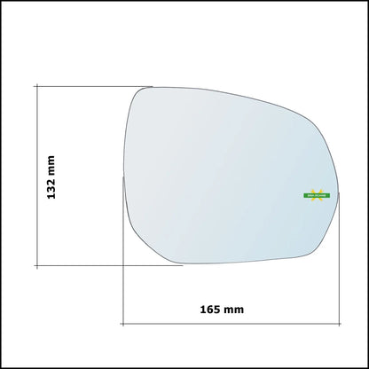 Piastra Retrovisore Asferica Termica Lato Dx-Passeggero Per Citroen C4 Picasso I dal 2006-2013 BIBA-RICAMBI