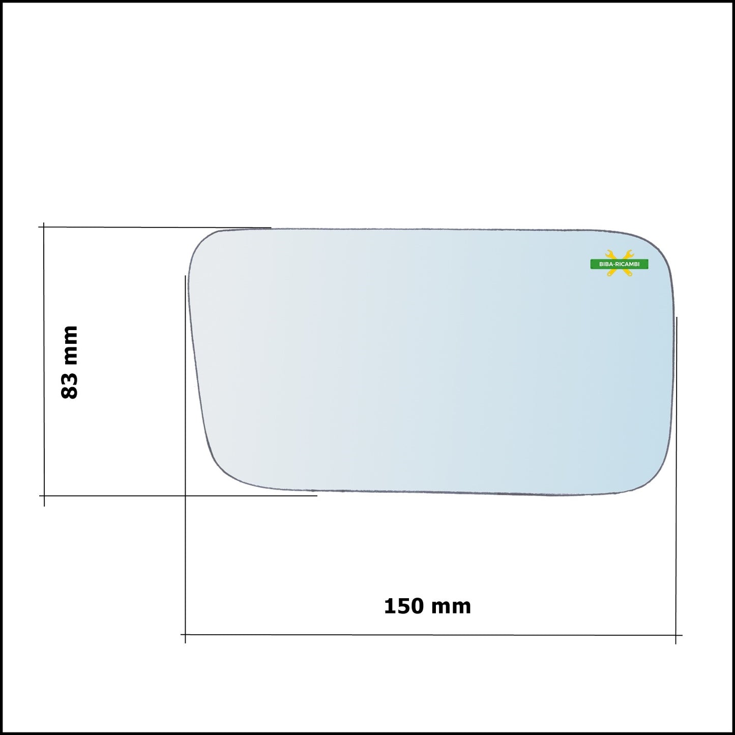 Aspherical Chrome Rearview Mirror Glass Left Driver Side For Fiat Cinquecento Sporting (170) from 1994-1998