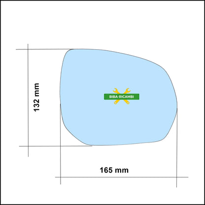 Piastra Specchio Azzurrato Termico Lato Dx-Passeggero Per Citroen C3 Picasso dal 2009&gt; BIBA-RICAMBI