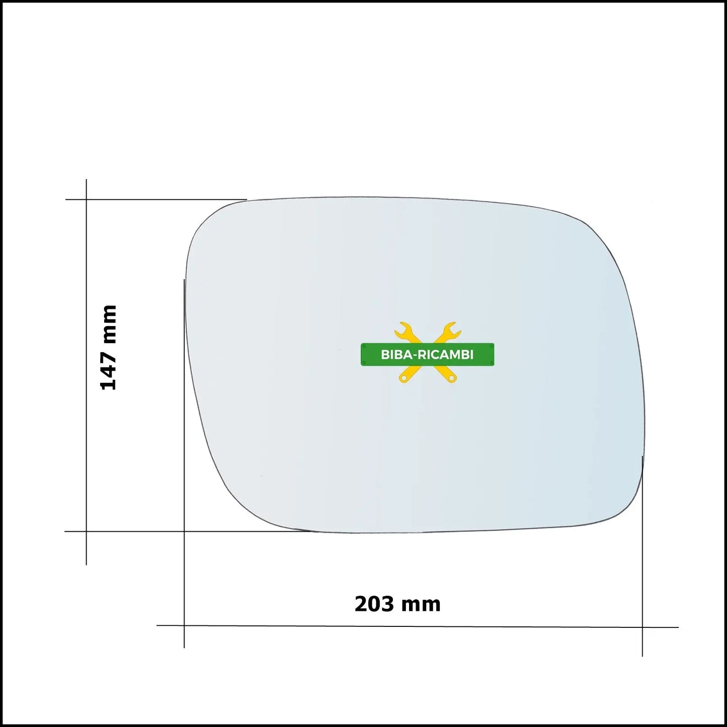 Piastra Specchio Retrovisore Termica Lato Dx-Passeggero Per Vw Touareg I (7LA) solo dal 2002-2009 BIBA-RICAMBI