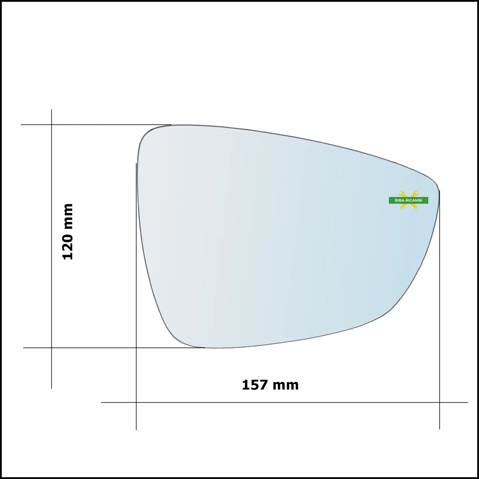 Piastra Specchio BLIND SPOT Termica Lato Dx-Passeggero Per Ford Focus IV dal 2018&gt; BIBA-RICAMBI