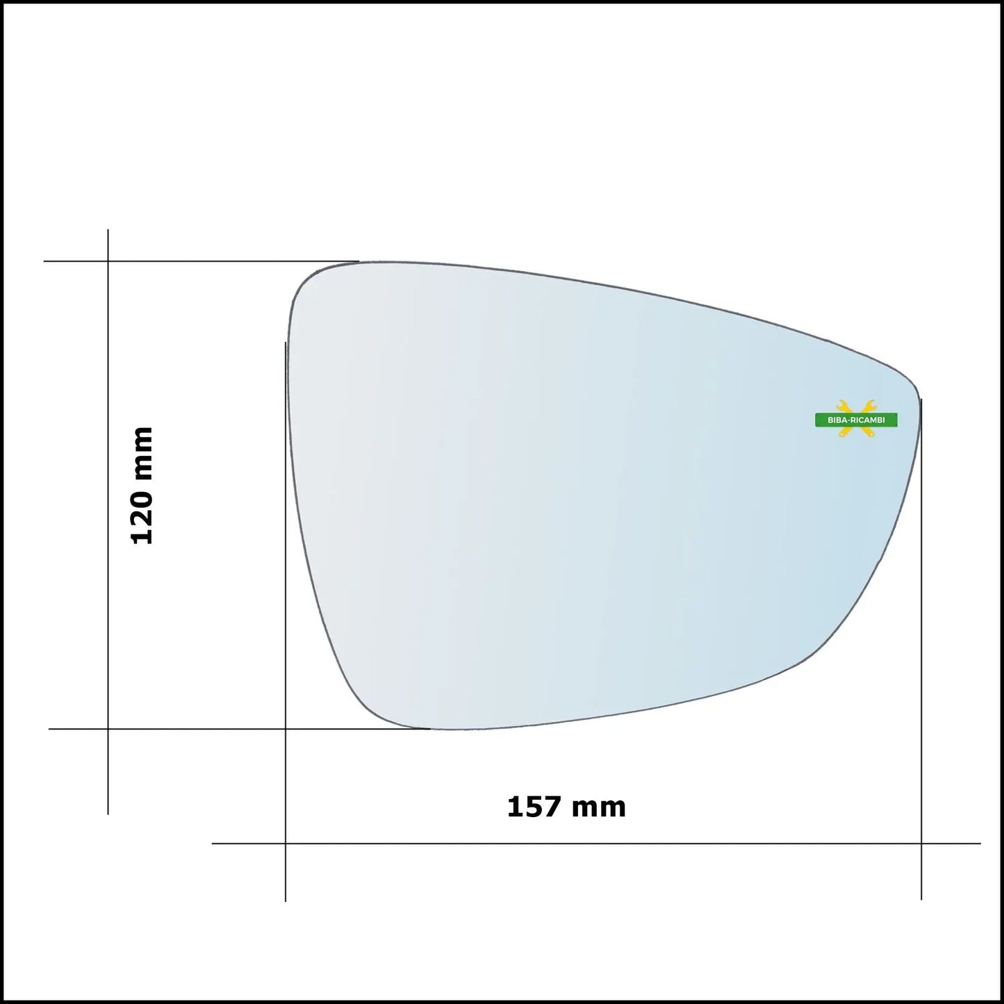 Piastra Specchio Retrovisore Termica Asferica Lato Sx-Guidatore Per Ford Focus IV dal 2018&gt; BIBA-RICAMBI